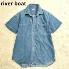●【美品✨️】半袖ダンガリーシャツ М インディゴ デニム river boat