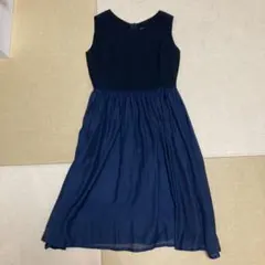 BEAMS 結婚式ワンピース　ネイビー