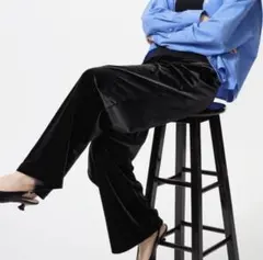 【新品】UNIQLO ユニクロ　ソフトベロアイージーパンツ XL ブラック