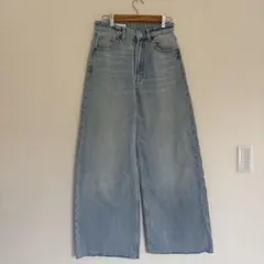 368. ZARA ライトブルー ワイドレッグデニム ハイウエスト
