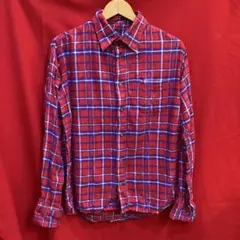 ☆ BEELSEWHERE プリントフランネルシャツ 赤