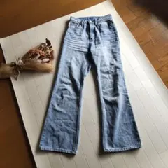 ストレートデニム ライトブルーXS GRL 生地柔らかく薄め１回着用美品 格安♪