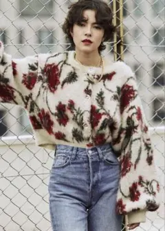 【jouetie】 パターンモヘアライク2WAYカーデ