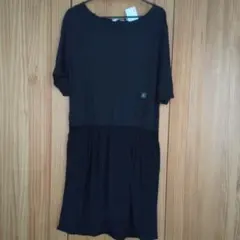 ユニクロ　コンビネーション　ボートネックワンピース　L