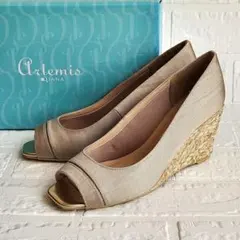 新品箱付✨artemis by DIANA ジュートウェッジオープントゥパンプス