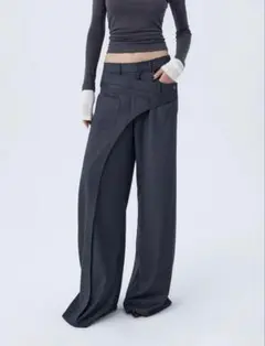 ourhour 変形ワイドデザインスラックス モード y2k