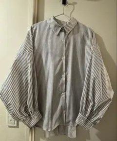 furry rate ストライプ バルーンスリーブ シャツ