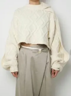 IRENE Cable Cropped Knitクロップドケーブルニットアイレネのサムネイル