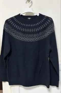 UNIQLO ダークネイビー クルーネックニット L