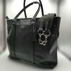 COACH トートバッグ 2way ビジネス A4 ブラック レザー 美品