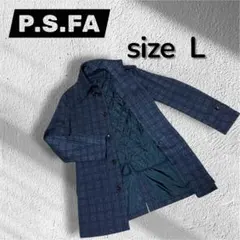 美品 P.S.FA トレンチコート 脱着 キルティング ライナー付 ネイビー L
