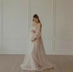 オフショルダーマタニティドレス