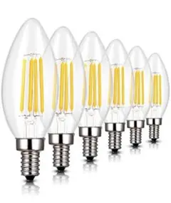 ★LEDフィラメント電球 E17 400LM 2700K 6個入り