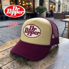 Dr Pepper ドクターぺッパー トラッカーキャップ 赤/ベージュ 新品②