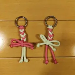 ハンドメイド パラコード チャーム 2個セット　ピンク　ミントグリーン