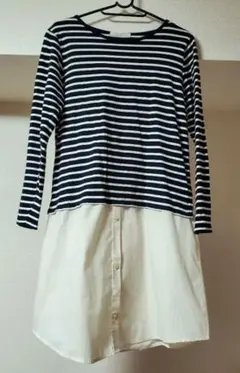 ★値下げ★chocol raffine robe♡ボーダードッキングワンピース