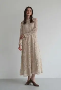 【Acka.】flare chemical lace one-piece