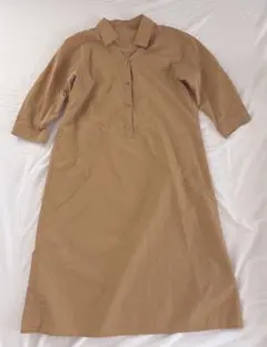 OFUON ワンピース　キャメル　秋色　ナチュラル　カジュアル　ベージュ