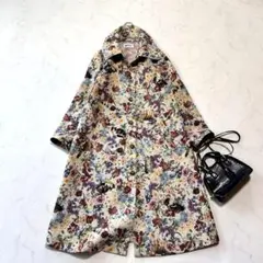 美品 ＆ellecy ロイスクレヨン総柄ゴブラン風 花柄アニマル ロングコート JaneMarple - ＆ellecy アンドエルシー アリスゴブランコート ロイス