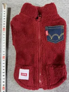 EDWIN 赤 フリース犬服 小型犬用