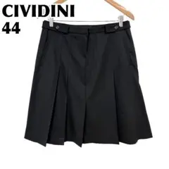 【美品】 CIVIDINI 膝丈スカート 変形プリーツ 44 ブラック 無地のサムネイル