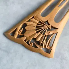 柘植　つげ　かんざし　簪　笹　扇面　櫛　椿油　つげのくし　着物　髪飾り　D