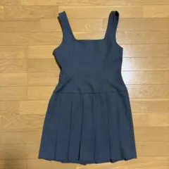 ノースリーブダークグレーミニワンピース