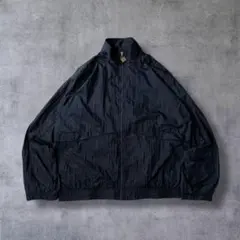 Wilson ナイロン ウォームアップジャケット 短丈 ワイド 紺 XL