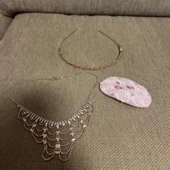 エレガント カチューシャ ネックレス ヘアピン バレッタ 3点セット