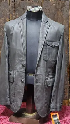 山羊革…ブラックレザーブレザー