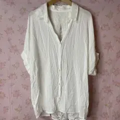 グローバルワーク　ブラウス　Lサイズ　白　レース