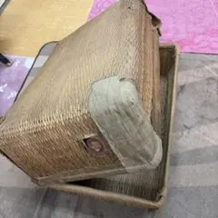 A3 昭和レトロ 柳行李 蓋なし 特大 収納かご バスケット 古民具 古道具