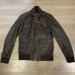 SHIPS メンズ レザージャケット【ブラウン】