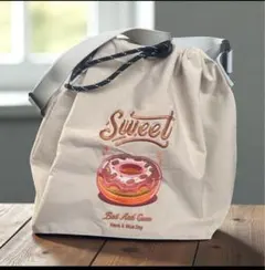 韓国ドーナツ刺繍 ベージュ軽量ショルダーバッグ