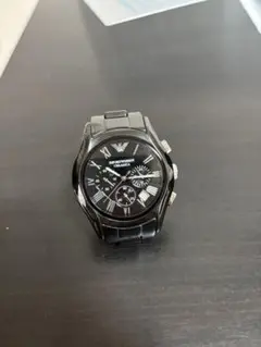 Emporio Armani ブラック クロノグラフ 時計