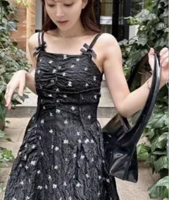 SNIDEL スナイデル ドレスラボ シアージャガードリボンドレス ワンピース