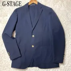 G-STAGE テーラードジャケット シアサッカー ロゴボタン ネイビー 44のサムネイル