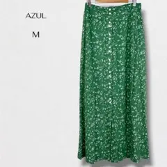 アズールバイマウジー マキシスカート 花柄 フレア 飾りボタン 総柄 日本製 Mのサムネイル