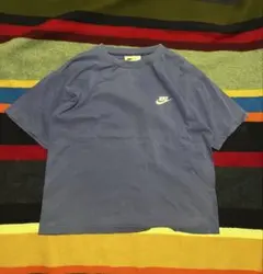 90s Nike 銀タグ　ネイビー パープルに近い　Tシャツ　刺繍ロゴ