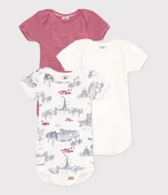 Petit Bateau 半袖ボディ３枚組