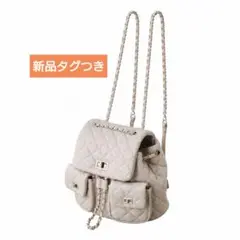 WEB限定　アズールバイマウジー　3way キルティング リュック　グレージュのサムネイル