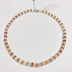 シトリン 本水晶 ネックレス 全長約41cm アジャスター 5cm付き SV金具