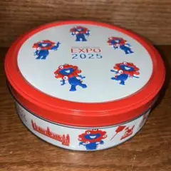 ２０２５大阪・関西万博　ミャクミャク　チョコサンドクッキー空缶　レッド