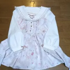 LIZLISA Sewing Bear柄長袖セットアップ ピンク
