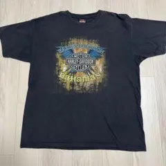 希少】ハーレーダビッドソン Tシャツ スカル ギヤ グラフィック グレー 