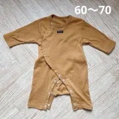 ロンパース カバーオール 60 70 ベビー服 マスタード色