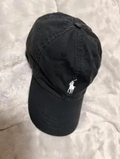【POLO RALPH LAUREN】ブラックキャップ 刺繍ロゴ
