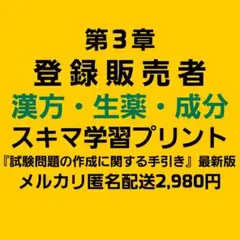 【最新】スキマ学習プリント 登録販売者テキスト 匿名配送2,980円