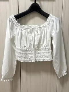 the barnnet ブラウス シャーリング ロゴ プレート リボン - メルカリ