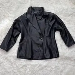 ブラック　シープレザージャケット　georges memmi サイズ9